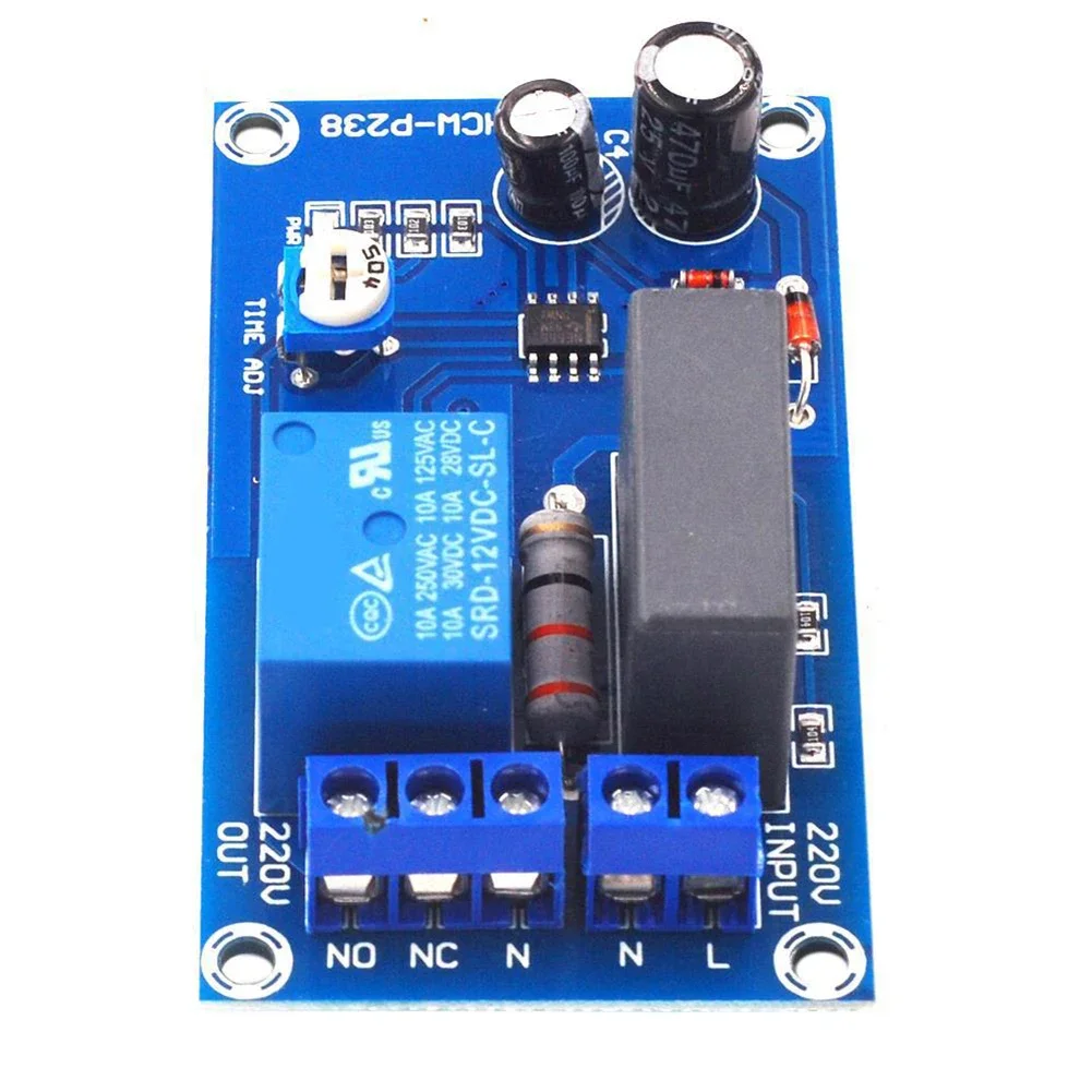 220V Circuit Board Adjustable Time Delay Relay Module Input Output Dropping Resistor Accessories for Corridor Staircase Light