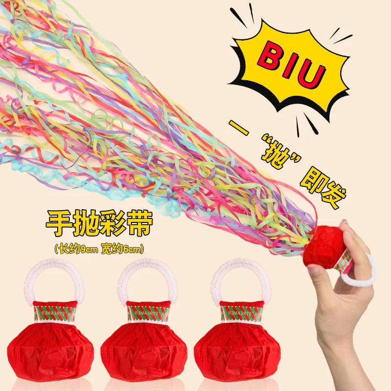 

10 Pack Colorful Streamers Poppers Wedding Decorations Paper Crackers Hand Throw Confetti Streamer for Engagement Party Supplies