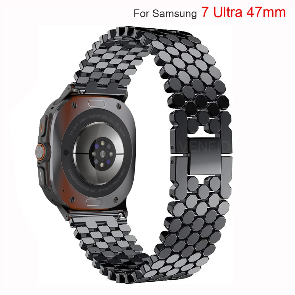 

Новый ремешок из нержавеющей стали для Samsung Galaxy Watch 7 Ultra 47 мм, металлический ремешок-браслет, петля для Samsung Watch 7 Ultra 47 мм Correa