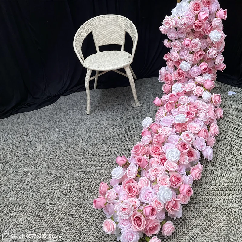 Künstliche rote Rosen Hochzeitsdekoration Tischdekorationen Lange Blumenreihe Sofa-Läufer Blumenarrangement Geburtstagsfeier Event-Requisiten – Detail 6