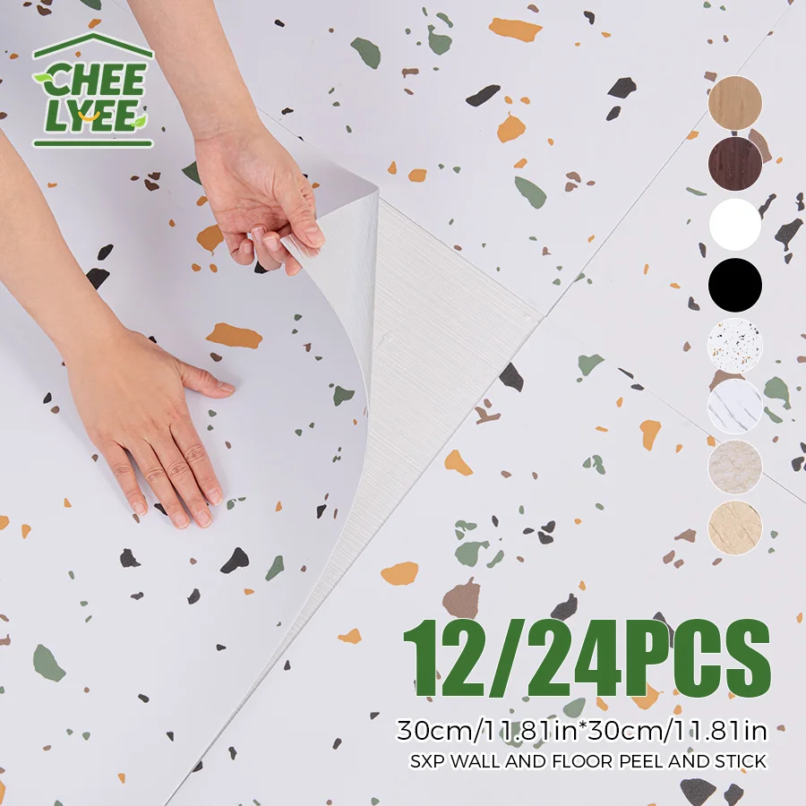 12/24 sztuki 30 * 30 cm Sxp Samoprzylepne naklejki ścienne, naklejki podłogowe, samoprzylepne naklejki na płytki, samoprzylepne naklejki z marmurowym wzorem, samoprzylepna folia aluminiowa, gotowe do odklejenia i przyklejenia, odpowiednie do suchych i płaskich miejsc wewnętrznych — zdjęcie 4