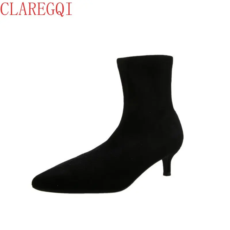Womens Fall Boots Tip SlimAndThin Heels Heel Boots Slim And Fashionable Rear Zipper Women's Ankle Boots Comfortable AndVersatile