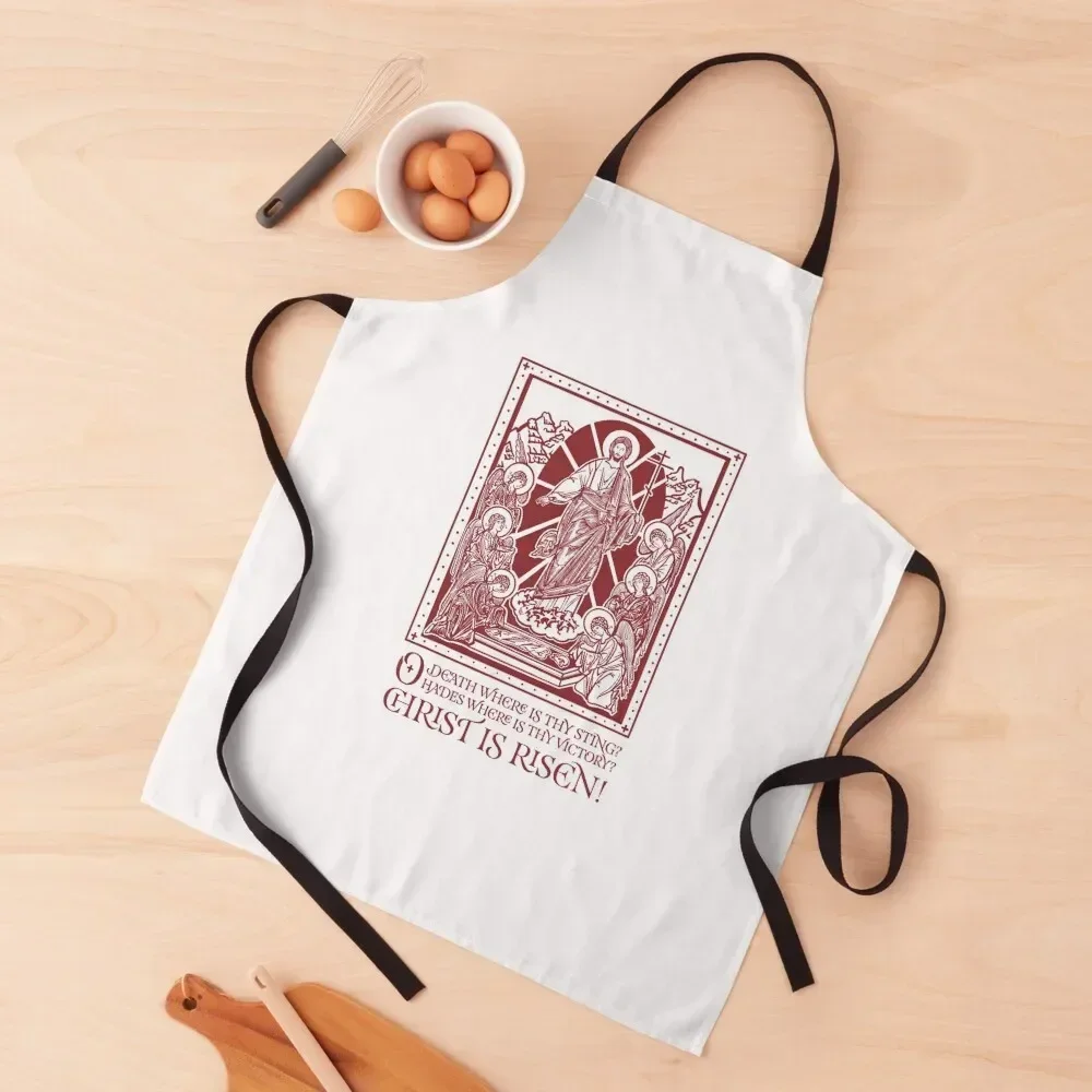 

Red Pascha with Text - The Feast of Feasts Apron men's barbecue Women Kitchen cooks clothes Apron