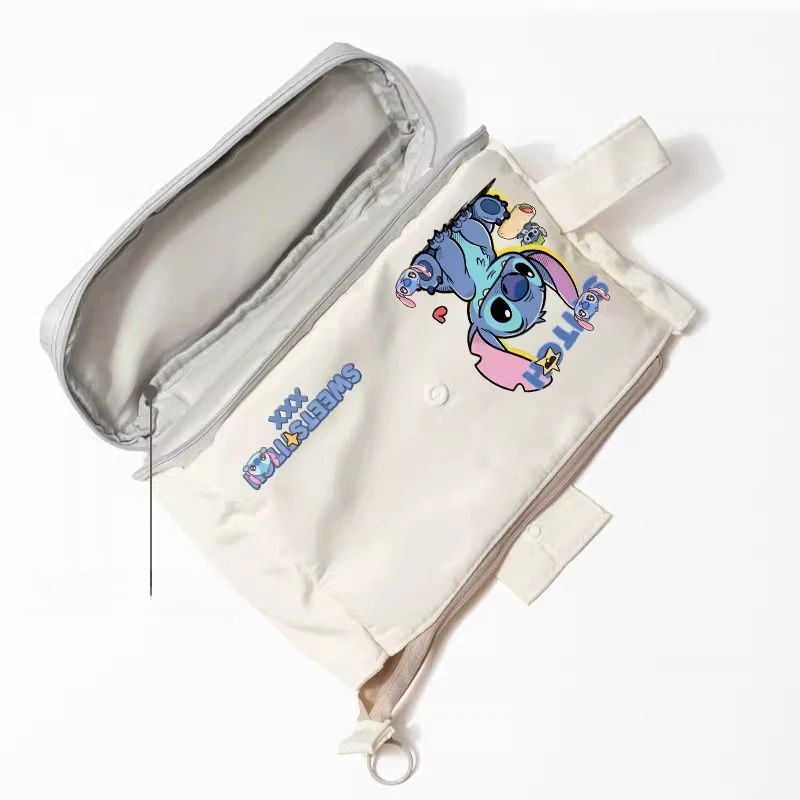 Bolsa para bolígrafos de Anime Kawaii Disney Stitch, estuche de escritura, estuches para lápices de dibujos animados, caja para lápices, almacenamiento de papelería de gran capacidad, Navidad