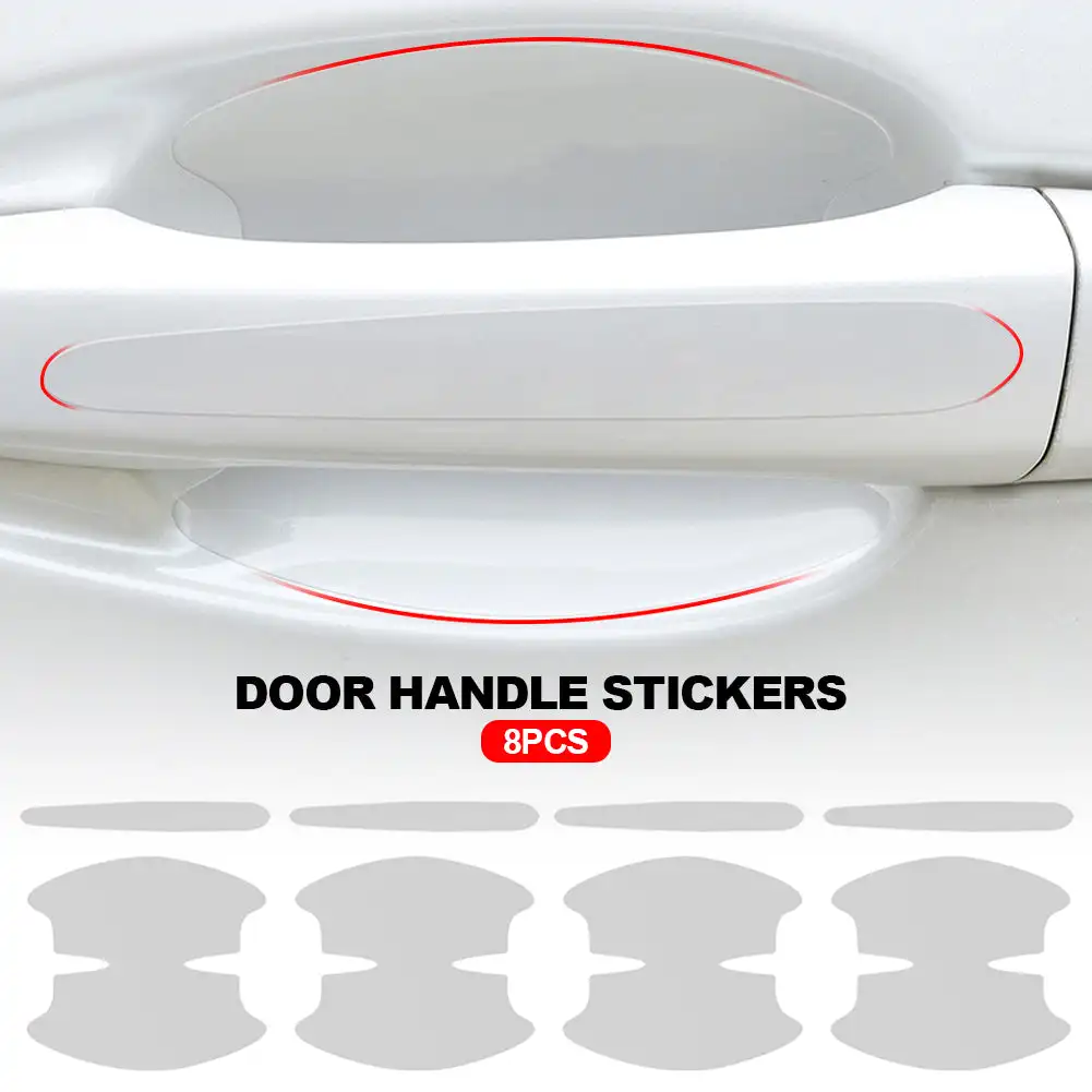 8Pcs TPU Car Door Bowl Sticker Clear Door Bowl Handle Protection Sticker Paint Surface Film Anti-scratch Car Accessories