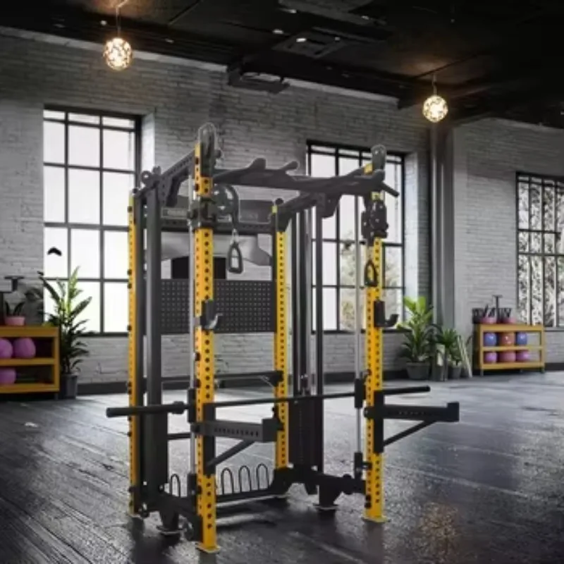 رف سميث القرفصاء متعدد الوظائف لتدريب القوة وتمارين كمال الأجسام والتي يهدف الصدر والساقين والظهر والأذرع ثلاثية الرؤوس