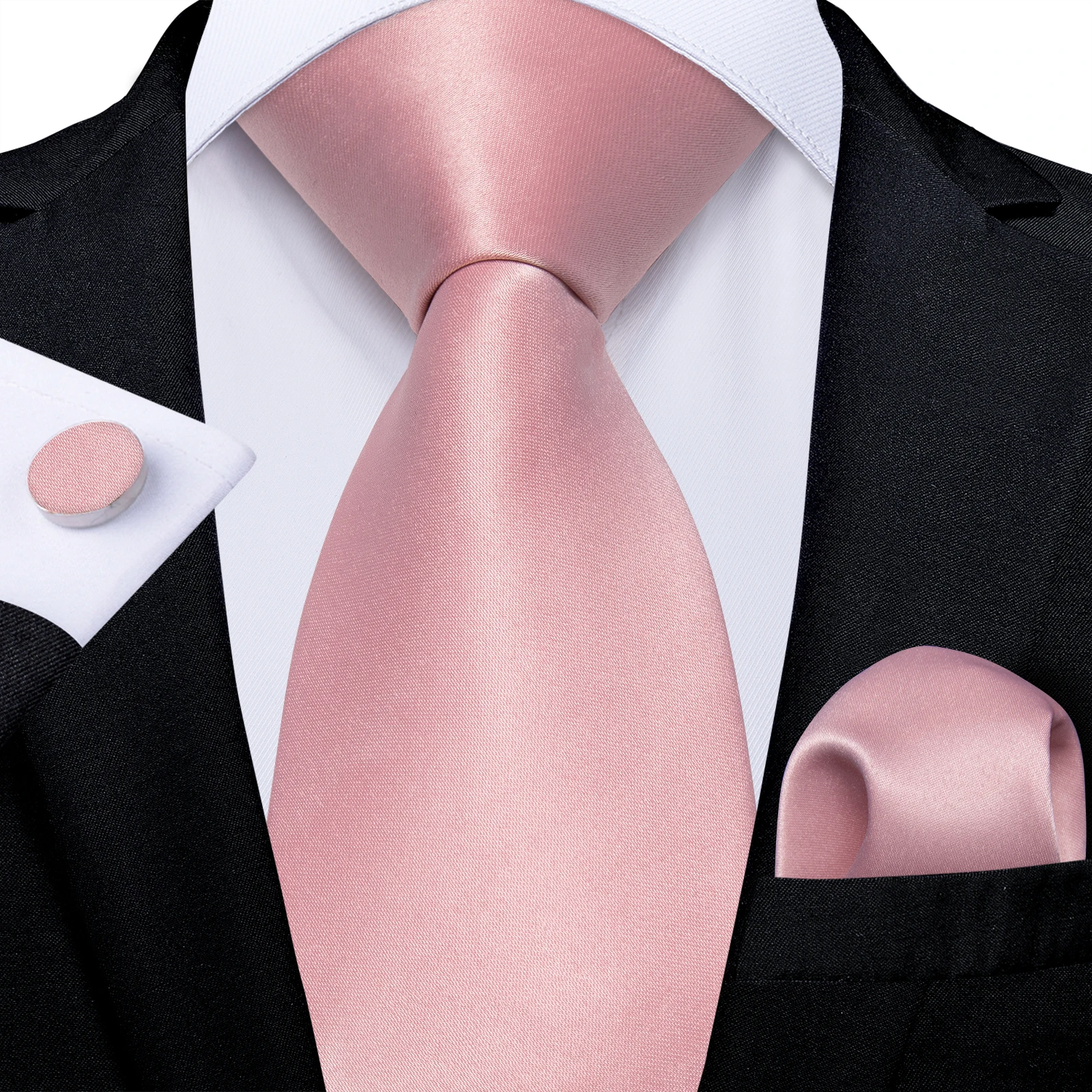 Olive Green Solid Ties for Men, Pocket Square Set