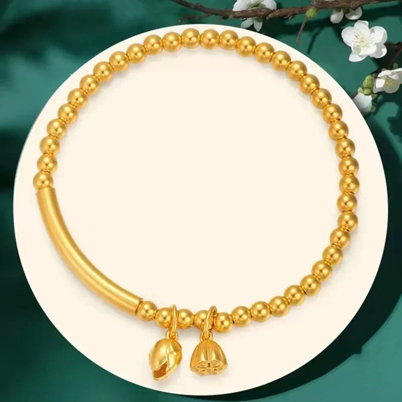 

9999 real gold 24K yellow gold Best Puppet Tiancheng Bracelet Women's Elegant Fashion Jewelry