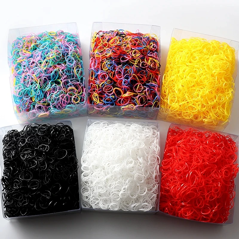 1000/2000 sztuk dziewczyny kolorowe małe gumki kucyk Holder Gum Scrunchie elastyczne gumki do włosów dla dzieci śliczne akcesoria do włosów