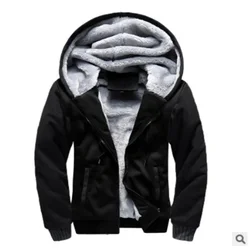 Jackets Men Coats Thick Baseball Coat Hooded Zipper Splice Sweatshirts Jacket Warm Full Sleeve Casual Regular Autumn Winter