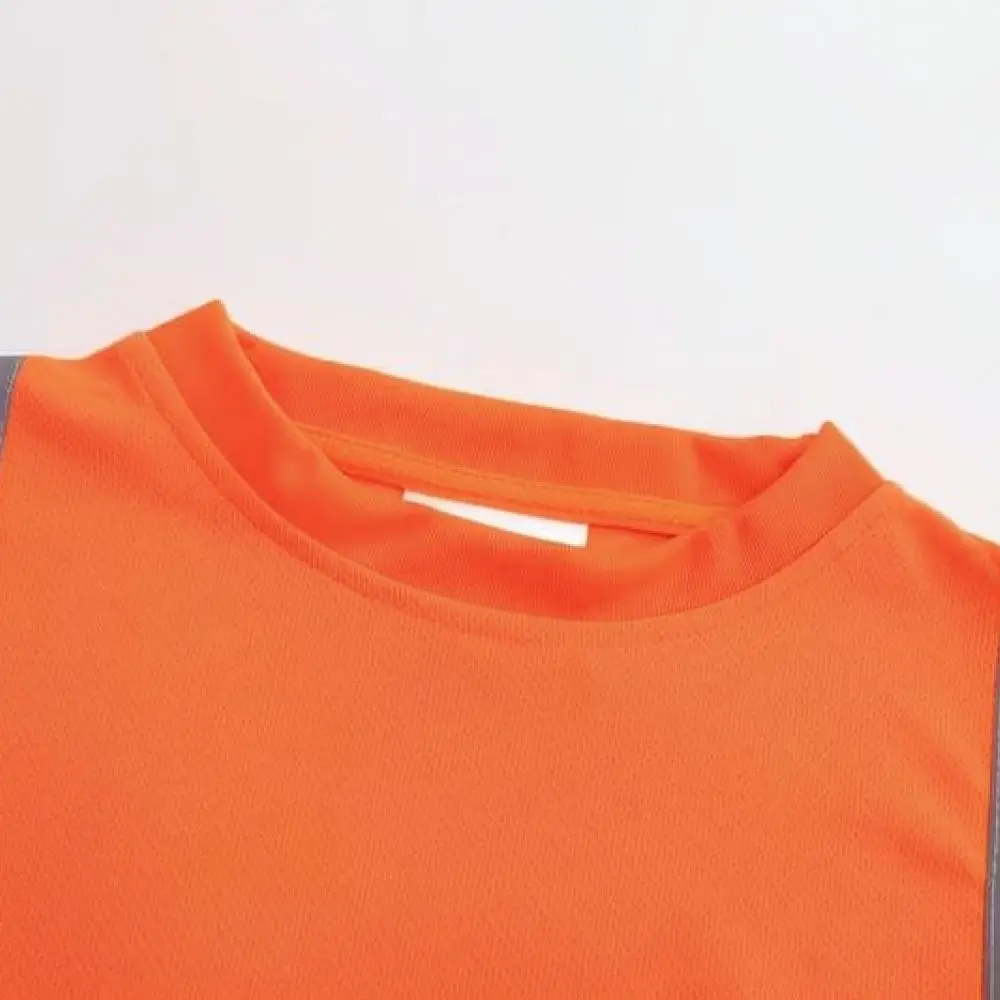 Reflective Safety Work T Shirt Construction Uniform Breathable Cotton Tee For Outdoor Worker Warehouse Logistics Traffic Duty
