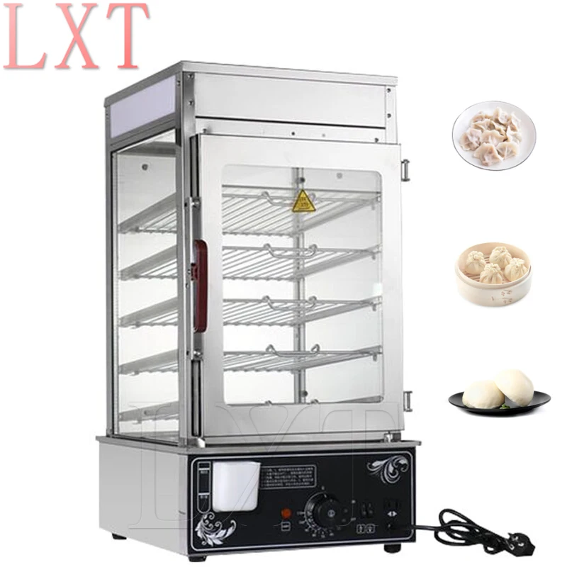 

Commercial Electric Steam Bun Machine Stainless Steel Steamed Bun Cabinet 5 Layer Food Warmer Cabinet