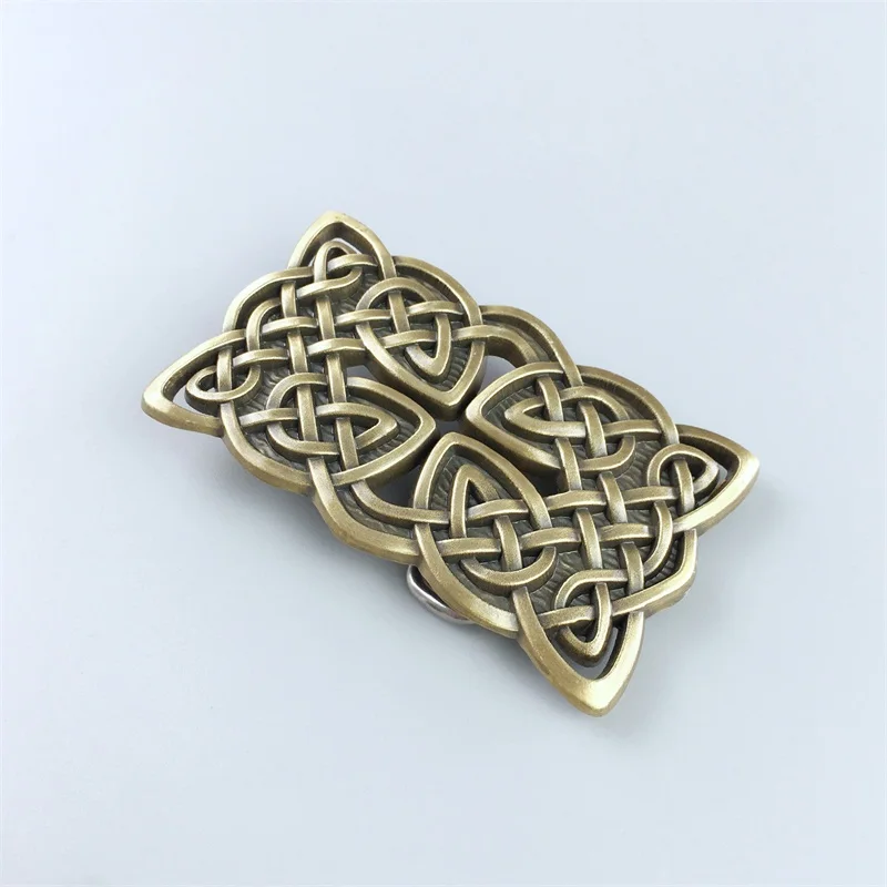 New Vintage Bronze Plated Cross Knot Rectangle Belt Buckle also Stock in US BUCKLE-WT133AB