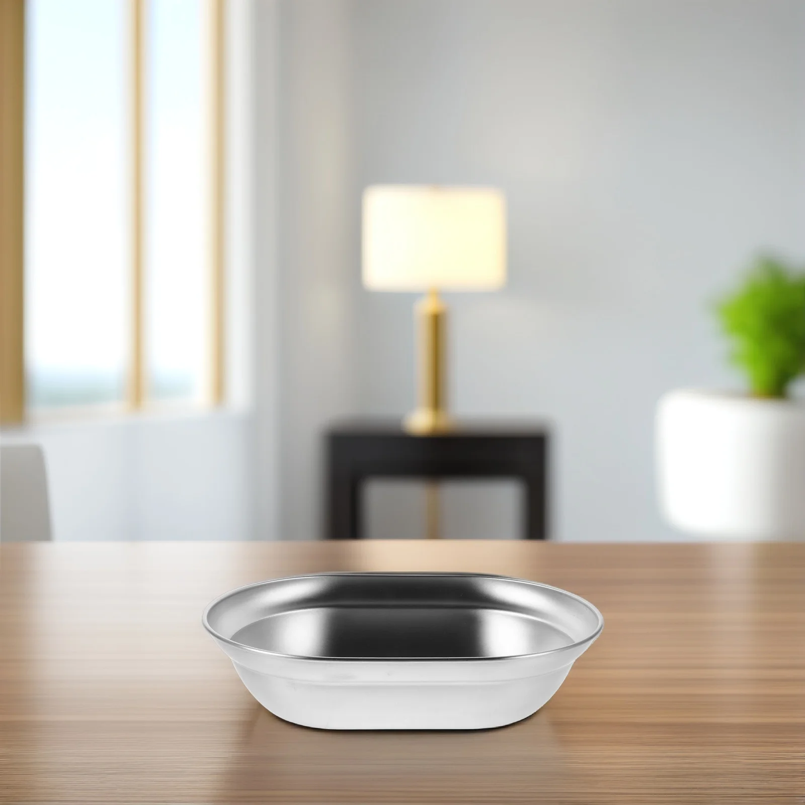 

Stainless Steel Outdoor Soup Basin Camping Dinnerware Picnic Food Tray Cookware Snacks Plate Silver Cutlery for Camping