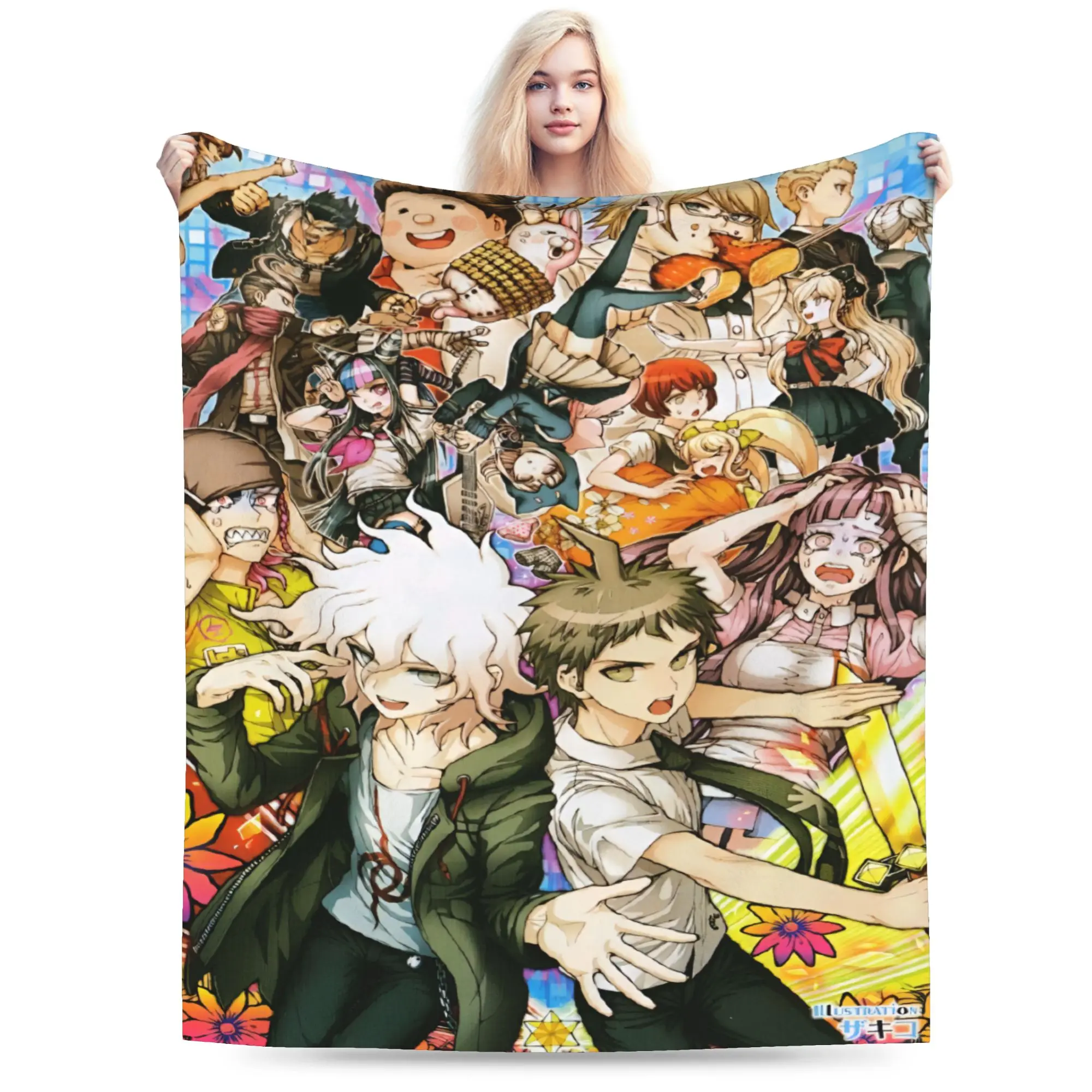 Super Warm Blanket Kids Adult Camping Danganronpa Throw Blanket Nagito Komaeda The Ultimate Flannel Bedspread For Couch Bed