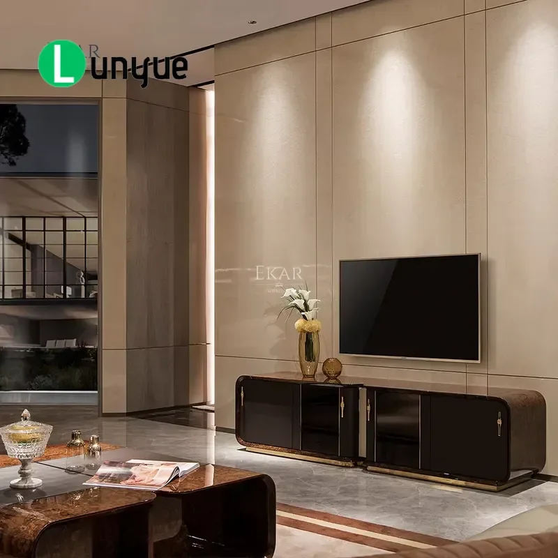 Modern Steel and Glass TV Stand Fashion Entertainment Console for Living Room Durable Metal Frame Tempered Glass Shelf
