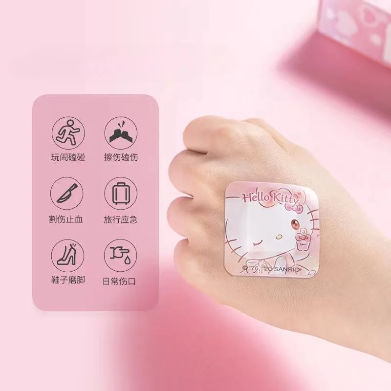 Sanrio Hello Kitty Adhesive Bandage Cartoon Anime Action Figures My Melody Cinnamoroll Q Figural Cute Medical Product Decoration