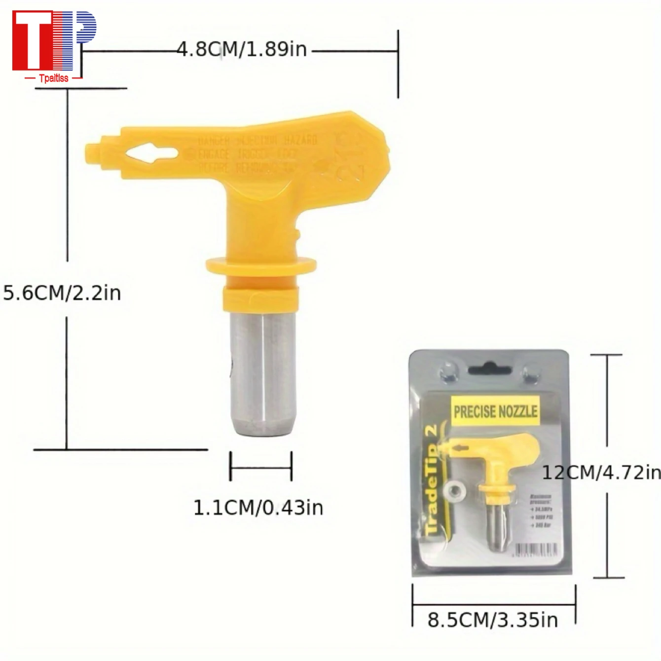 Reversible Spray Tip,Airless Spray Nozzles for Airless Paint Spray Guns and Airless Sprayer Machine,Yellow Wear-resistant