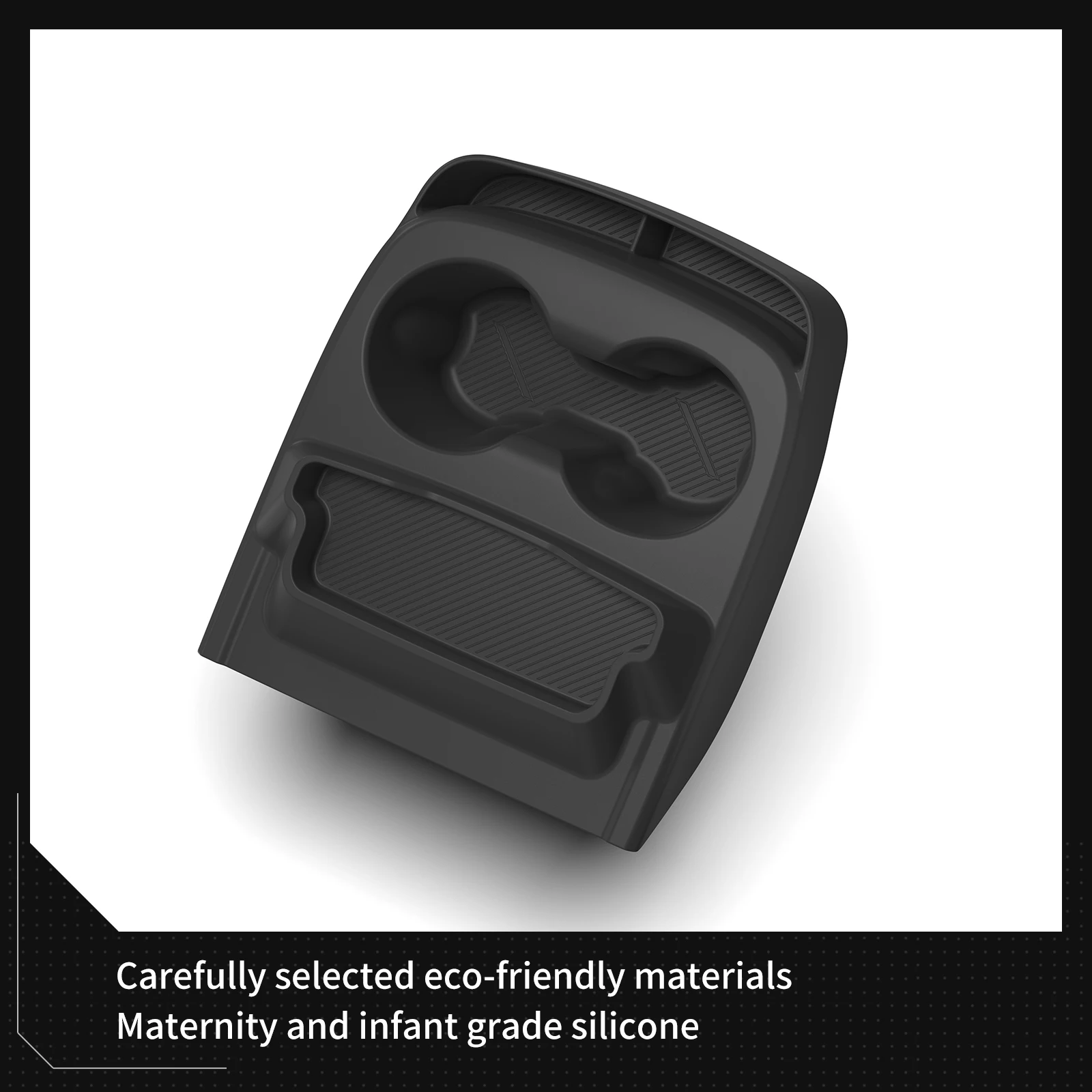 Smabee for Tesla Model Y Standard RWD 2025 2026 Water Cup Holder Insert Car Cup Box Shock-Absorbing Tray Silicone Organizer