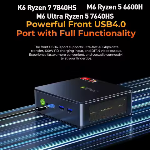GMKtec Gaming Mini PC K6 M6 Ultra AMD Ryzen 7 7840HS 5 7640HS 6600H USB4 2*DDR5 2*2.5G Windows 11 NUC Desktop Computer WiFi6E