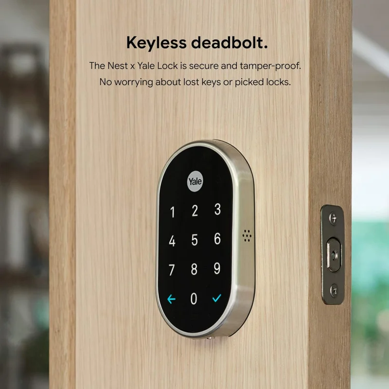 Imagem -03 - Entrada Keyless de Camurça Preta Google Nest x Yale Smart Lock Inviolável Teclado Deadbolt Porta da Frente