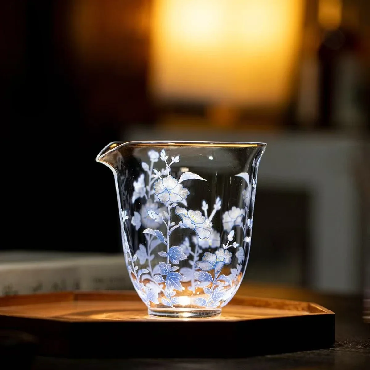 1Pc 250ML High Borosilicate Heat-resistant Glass Fair Cup Handmade Decal Women's KungFu TeaSet Tea Sea Tea Separator Uniform Cup