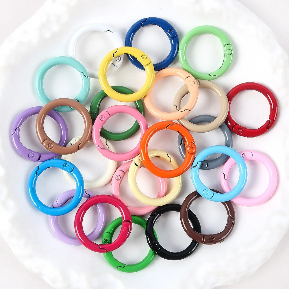 5-10 Stück 25/35/41mm Metall O-Ring Federverschluss Öffnbarer Runder Karabiner Schlüsselanhänger Clips Haken Verbinder DIY Bastelzubehör – Detail 4