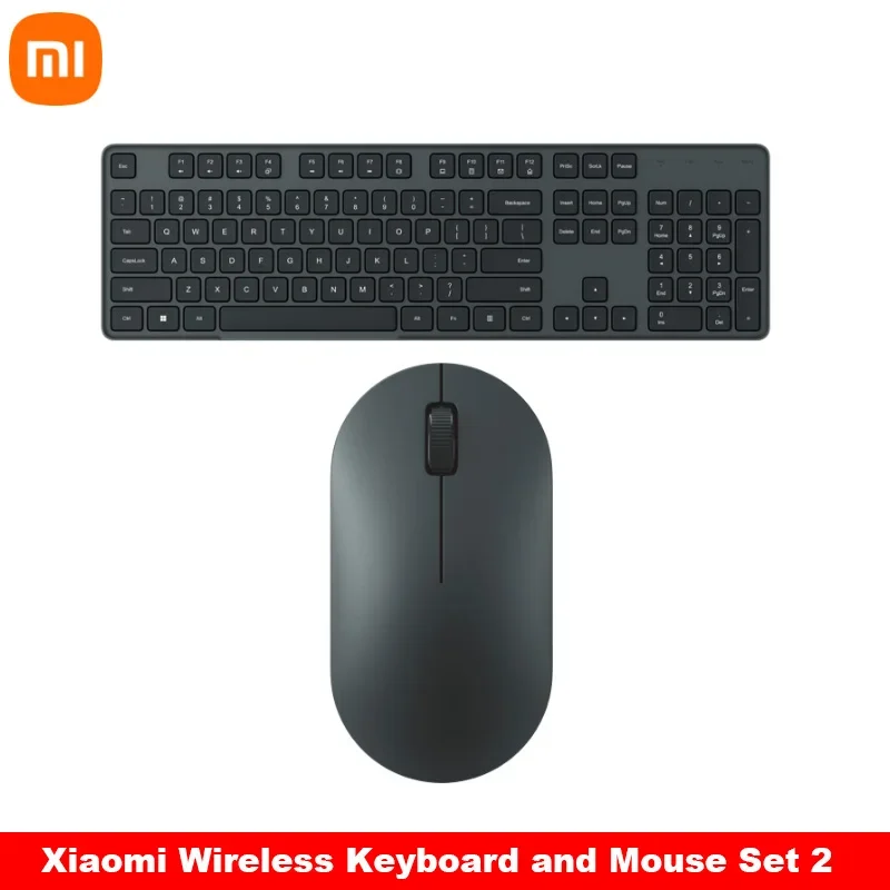 Original Xiaomi Wireless Keyboard & Mouse Set 2 104 keys Keyboard 2.4 GHz USB Receiver Mouse for PC Windows 10