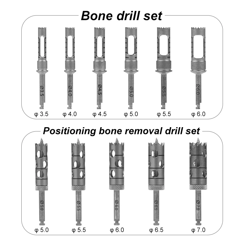 

VVDental Dental Implant Bone Removal Drill Kit with Positioning Pilot And Hollow Trephine Bur for Bone Core Harvesting Surgery