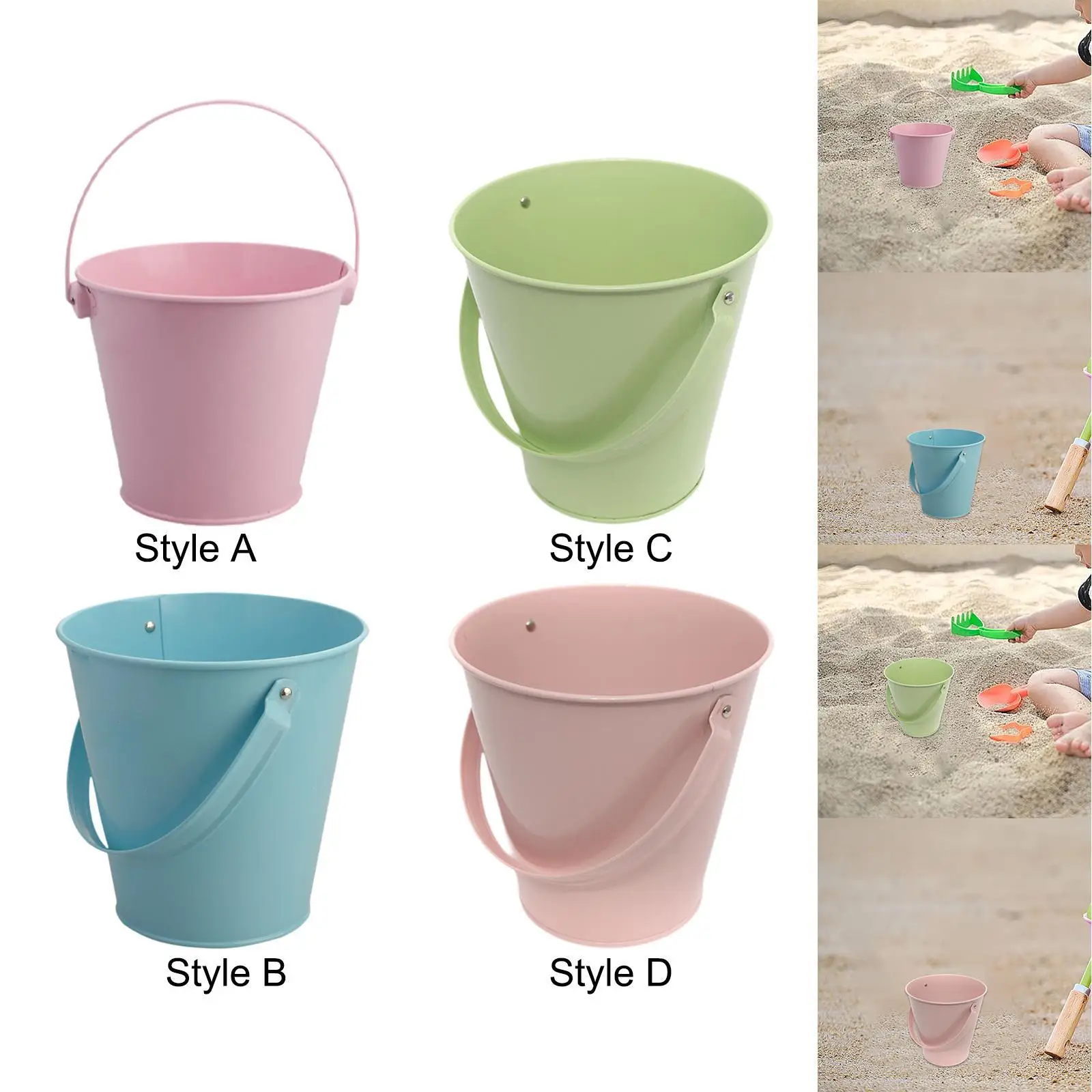 Metalen emmer met handvat Draagbare tuinieren Bloemenemmer Compact fantasiespel