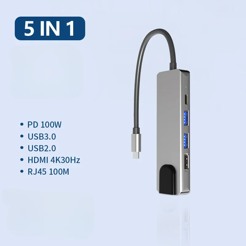 5 IN 1 Type-C Docking Station USB Hub USB 3.0 Docking Station For Xiaomi Lenovo Macbook Original