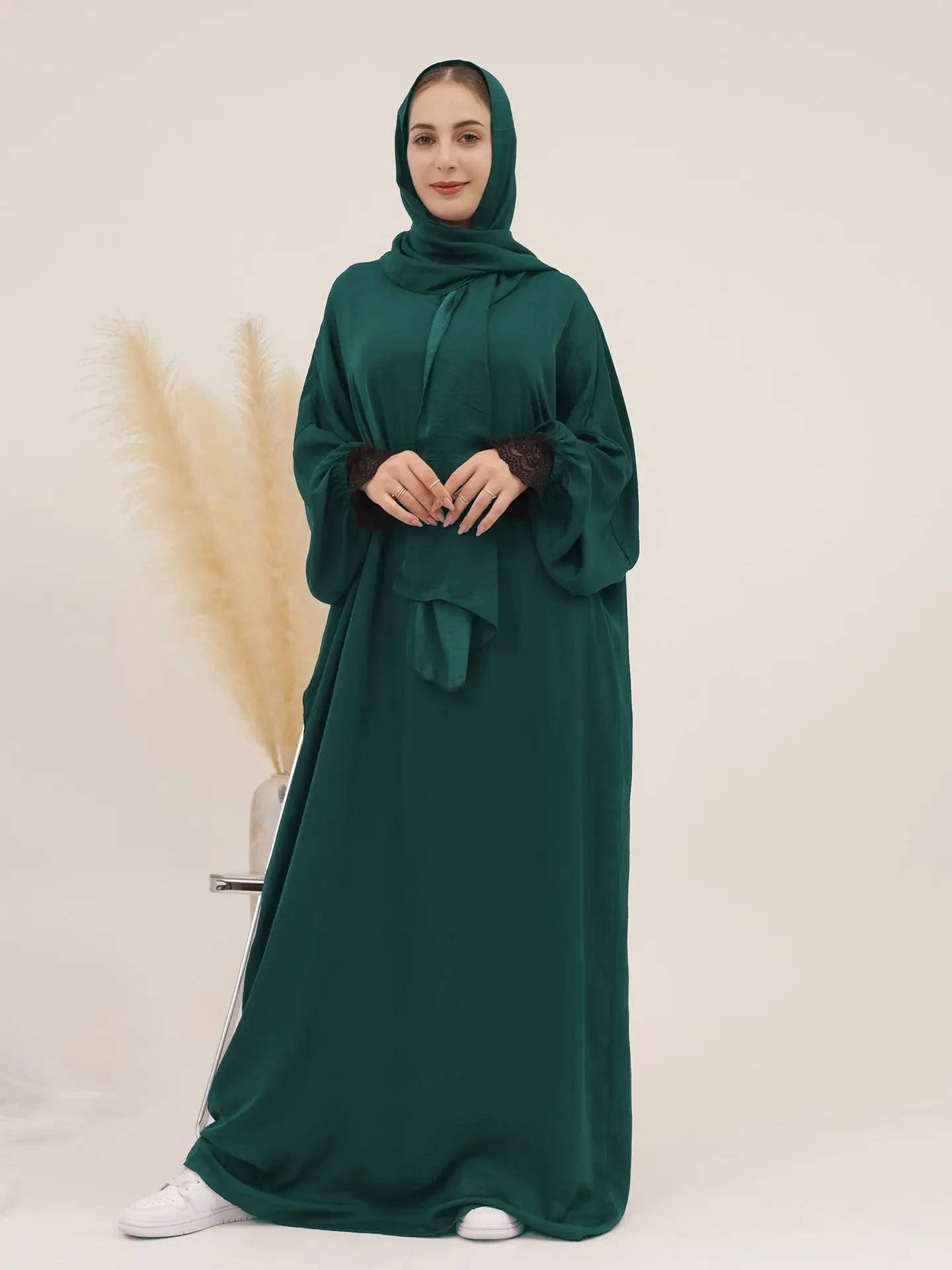 Ramadan Eid Djellaba Muslim Dress Dubai Fashion Dress With Pocket Abaya Dubai Turkey Muslim dress Islam Robe with hajib WY1526