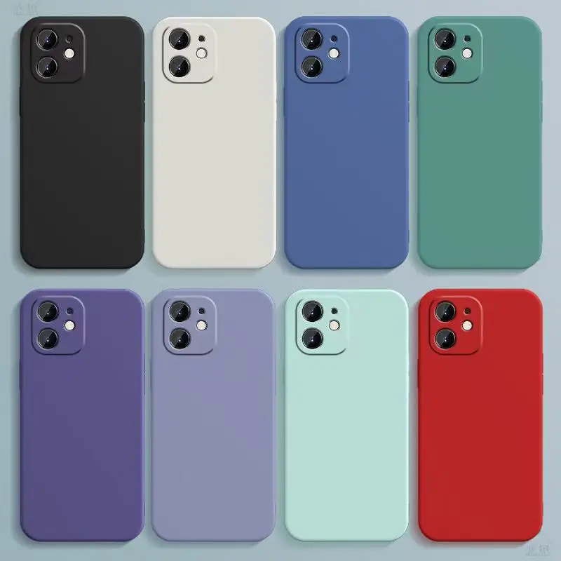 Flüssigsilikon-Schutzhülle für iPhone 11 12 13 mini 14 15 16 16e 17 Air Pro X XR XS Max 7 8 Plus SE 17e Rückseiten-Abdeckung