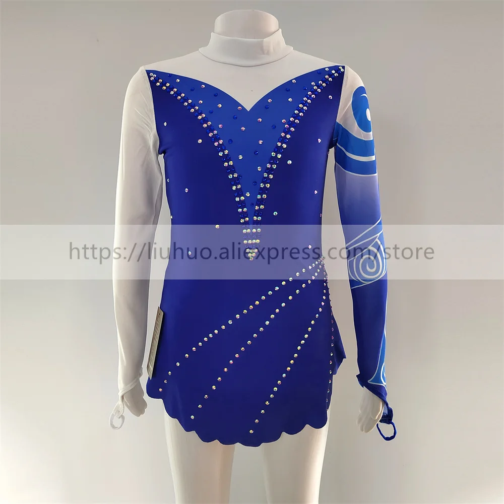 LIUHUO Women Aldult Girl Customize Costume Performance Competition Leotard Ice Figure Skating Dress Dance Teens Cheerleading Kid