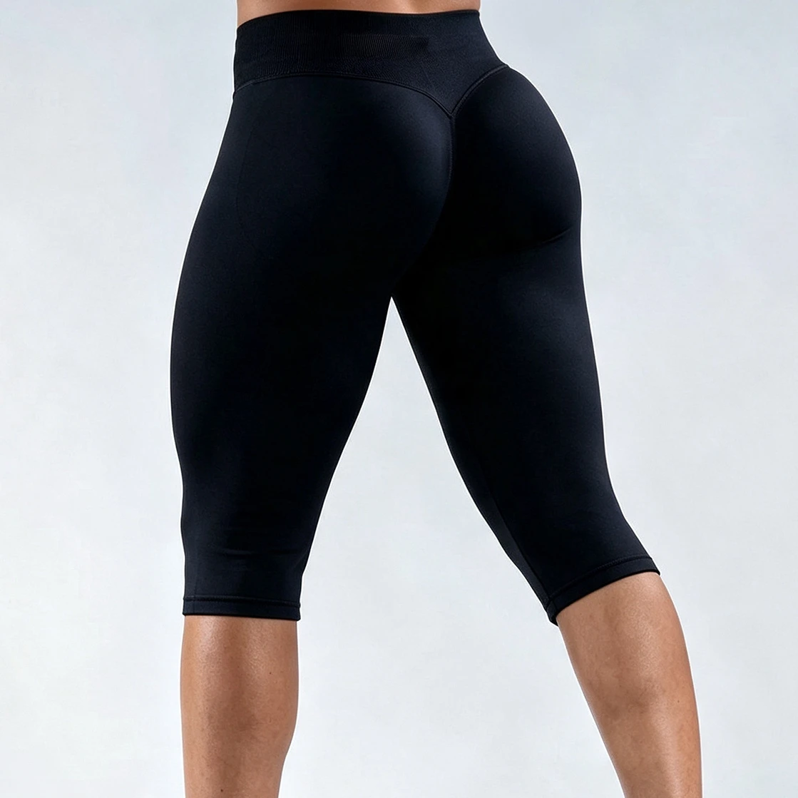 Pericic Nahtlose Yoga-Caprihose für Damen, Schnelltrocknend, Hohe Taille, Fitness-Cropped-Leggings, Sportbekleidung, Workout-Laufhose – Detail 14