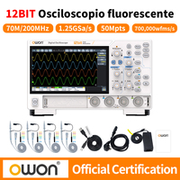 Owon 2CH/4CH digital oscilloscope ADS800A 70~200MHz 1.25GSa/s 500uV/div 12bits touchable fluorescence oscilloscope LIN decoding