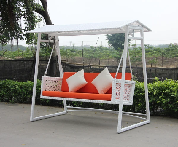 Modern Outdoor Weatherproof Hanging Chair Rocking Chair Rattan Hammock with Camping Park Stand