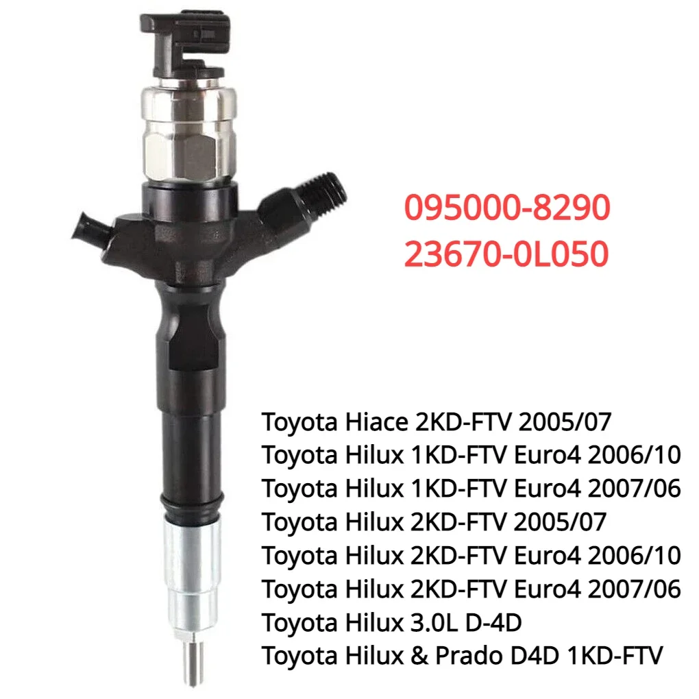 23670-0L050 095000-8290 New Diesel Injector Nozzle For  1KD-FTV /2KD-FTV Hiace Hilux Prado D4D 236700L050