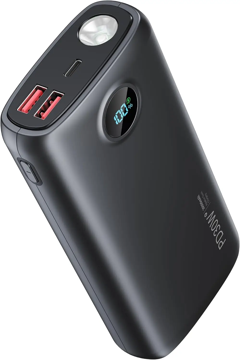 

Портативное зарядное устройство 30000 мАч, Power Bank 30 Вт с быстрой зарядкой USB-C, фонариком и LED-дисплеем для телефонов и планшетов