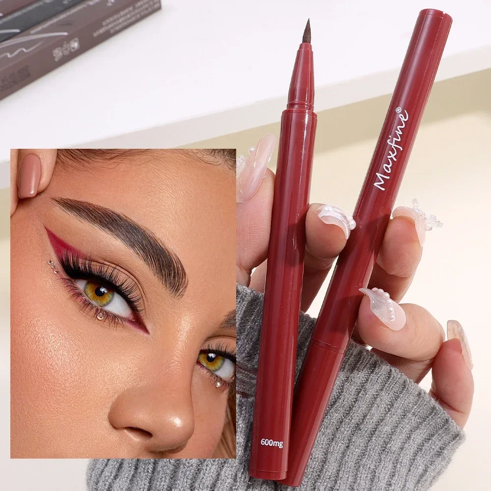 Penna Eyeliner liquido opaco setoso Ultra sottile impermeabile senza sbavature duraturo nero marrone rosso sdraiato baco da seta Eye Liner occhi trucco