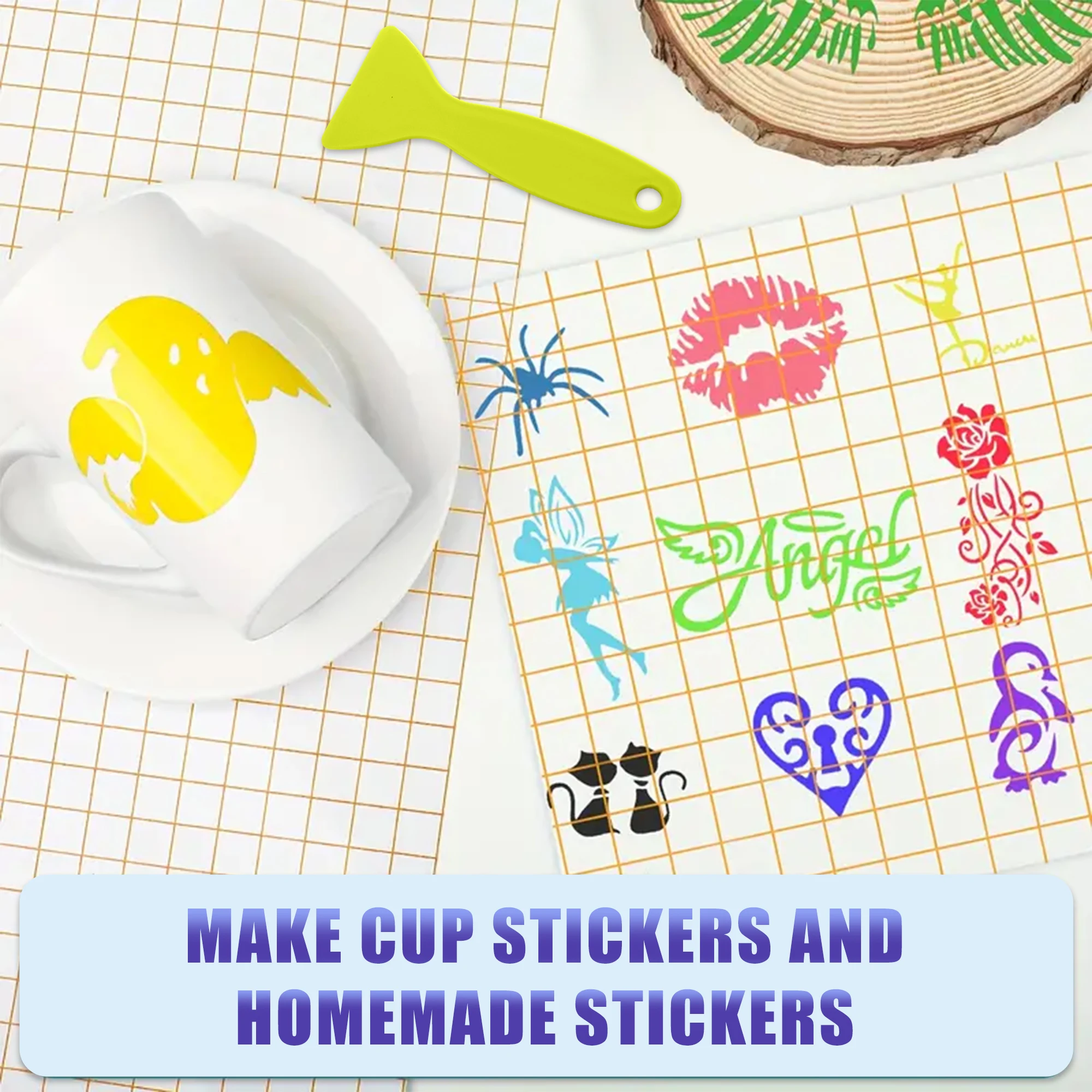 Clear Vinyl Transfer Paper Tape Roll w/Alignment Grid Application Tape for Silhouette Cameo, Adhesive Vinyl for Decals, Signs