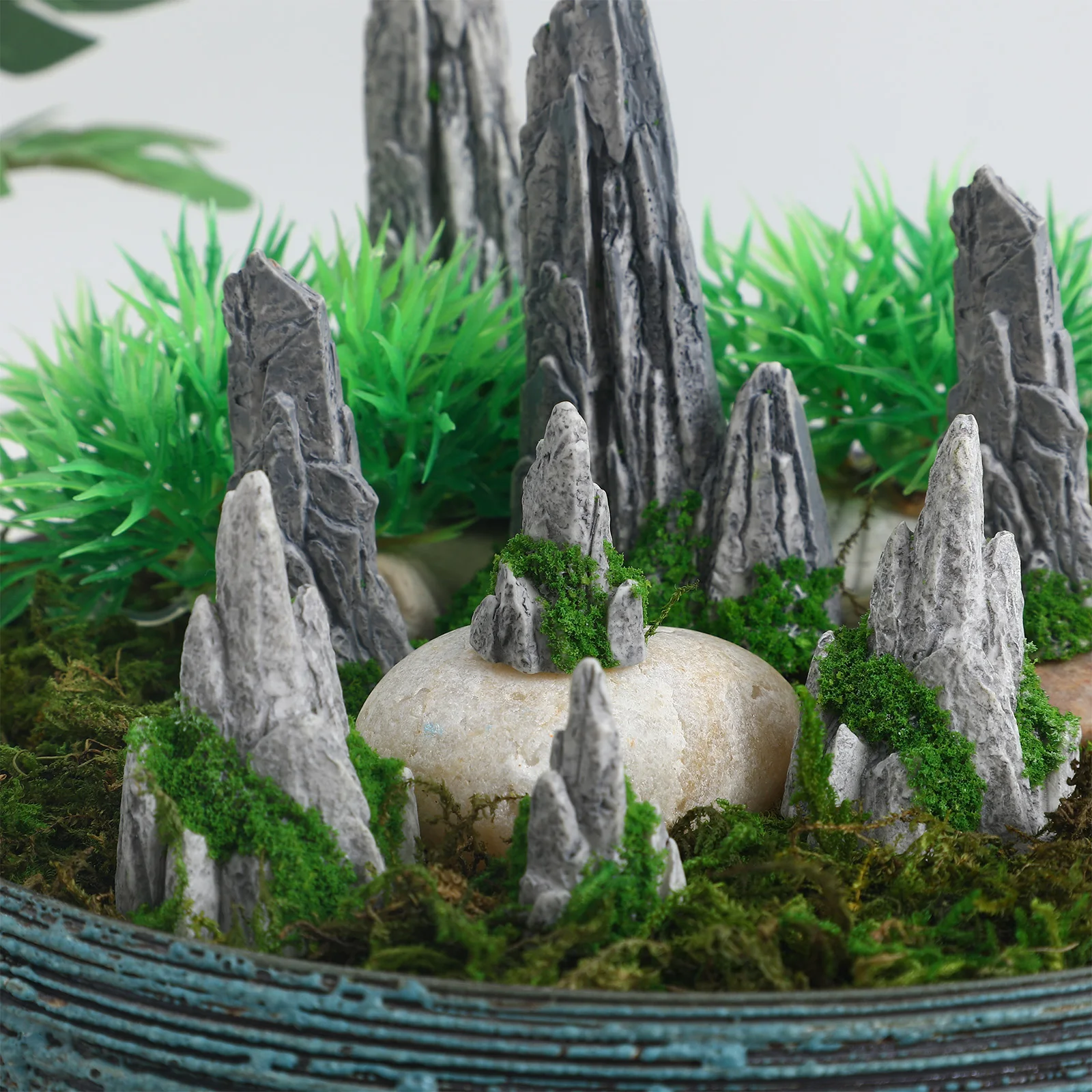 

8Pcs Artificial Rockery Ornament Bonsai Micro Landscape Rockery Statue Deco Miniature Garden Rockery Mountain Home fishtank deco