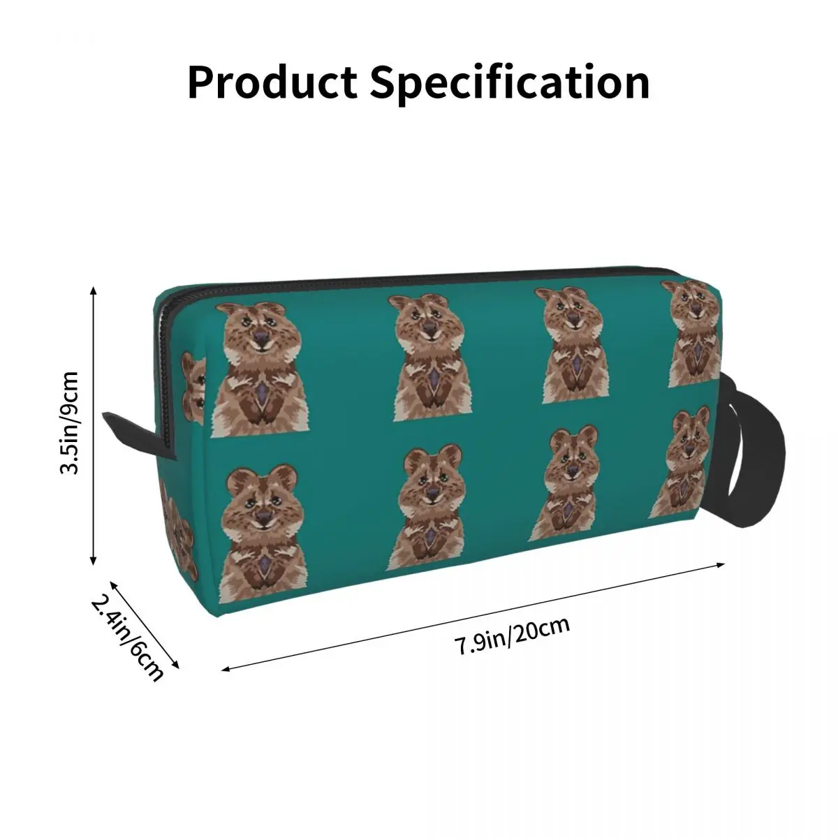 Smile - Quokka Makeup Bag Cosmetic Organizer Storage Dopp Kit Toiletry Cosmetic Bag for Women Beauty Travel Pencil Case