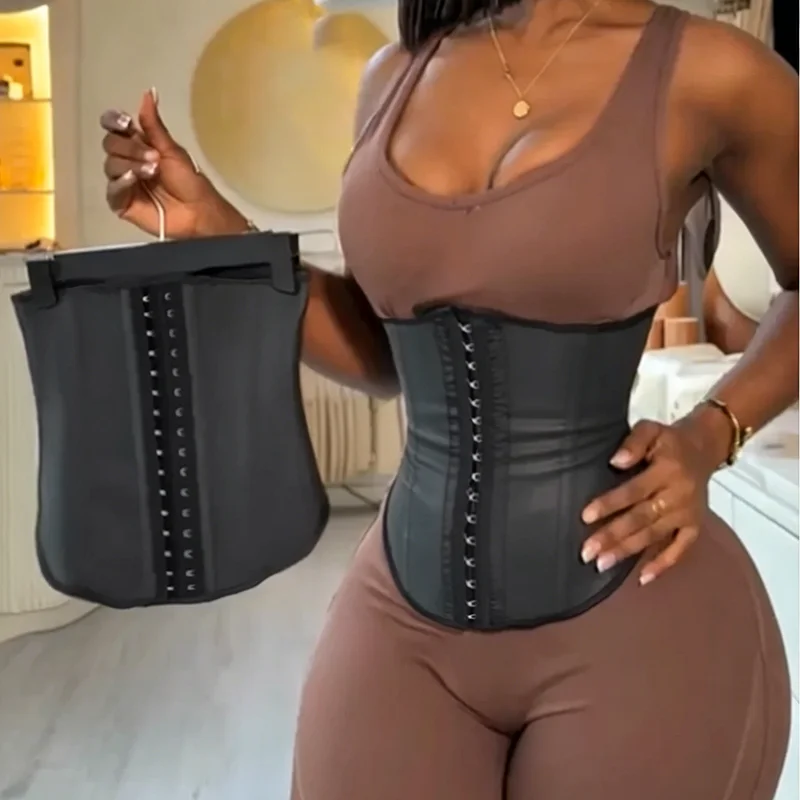

Waist Trainer Faux Leather Slimming Belt Tummy Control Body Shaper Trimmer Slimming Girdle for Women Weight Loss Shapewear