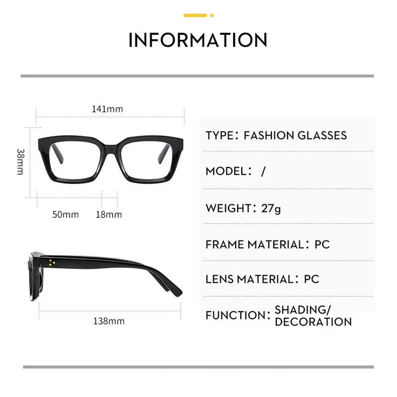 KAMMPT Fashion Square Glasses for Women Classic Blue Light Blocking Men Daily Life Stylish Brand Designer Eyewear