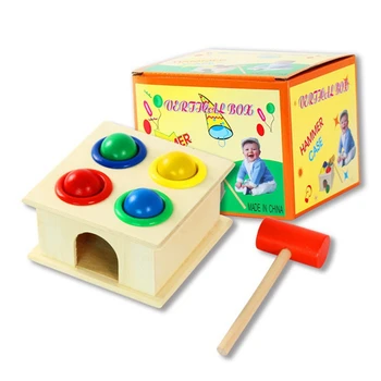 Educational wooden toys Montessori baby Hit ball toys for children early learning baby games toys