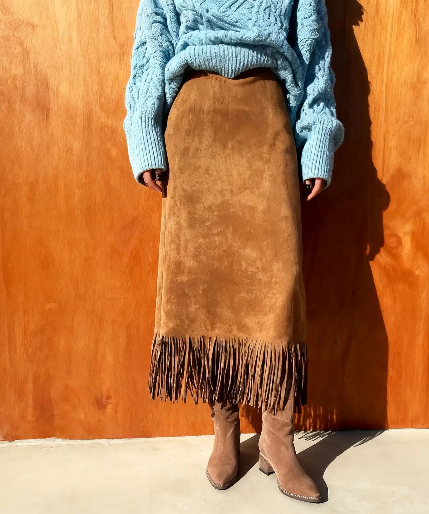 

Skirts For Women Vintage Clothes 2025 Fashionable And Elegant Fringed Long Suede Skirt, Comfortable And Slim H-shaped Long Skirt