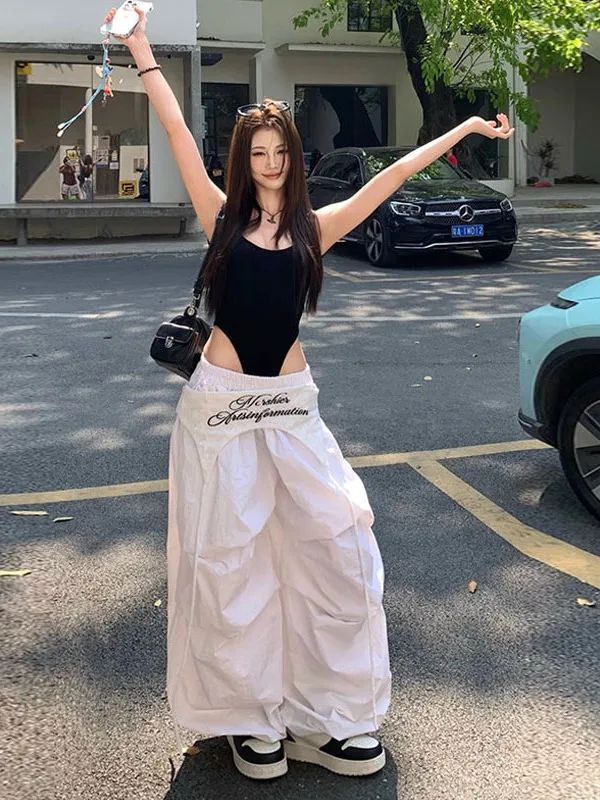 

Sexy Strapl Bodysuit Top Casual Pants Two-Piece Set Women's Faion Summer 2025 Long Pants Leisure Outfit Student School U...