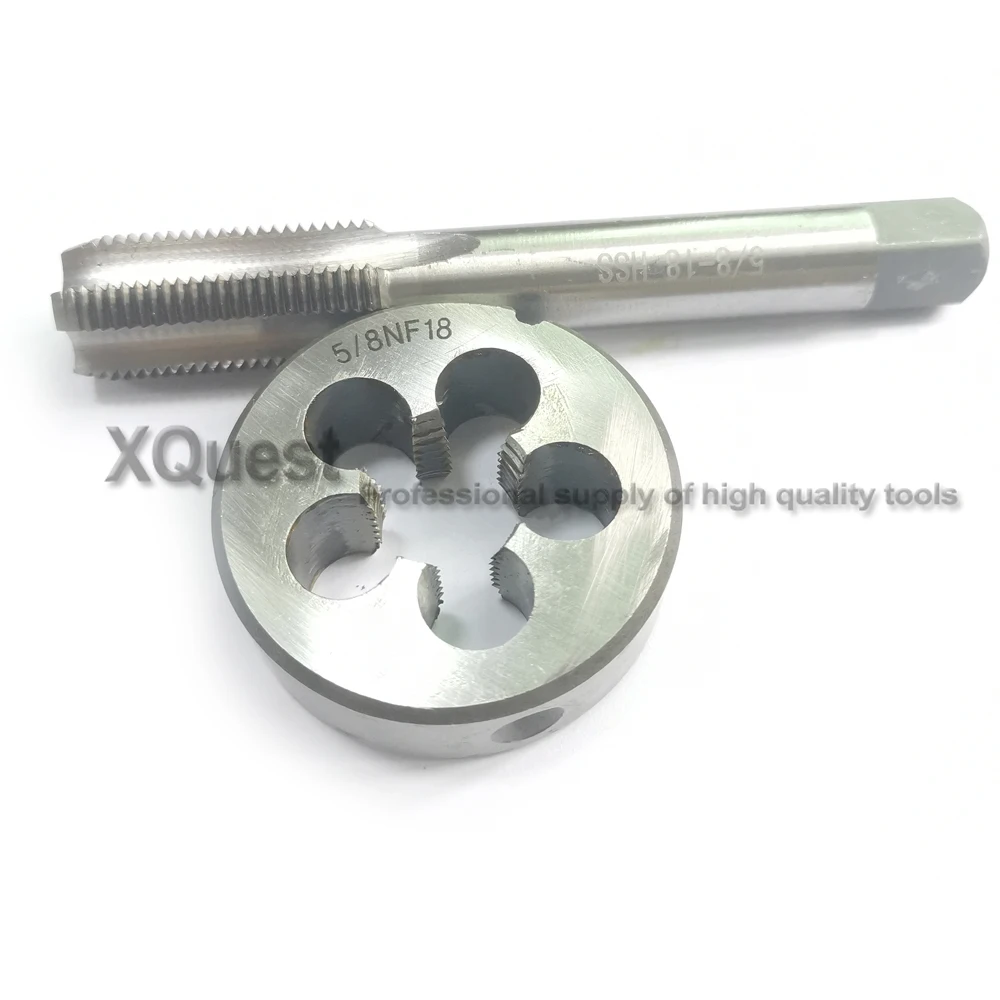 Right Hand HSS machine Unified thread plug tap and die set UN 9/16 5/8 11/16 Fine screw Round dies taps pitch 12 14 16 18 20 24