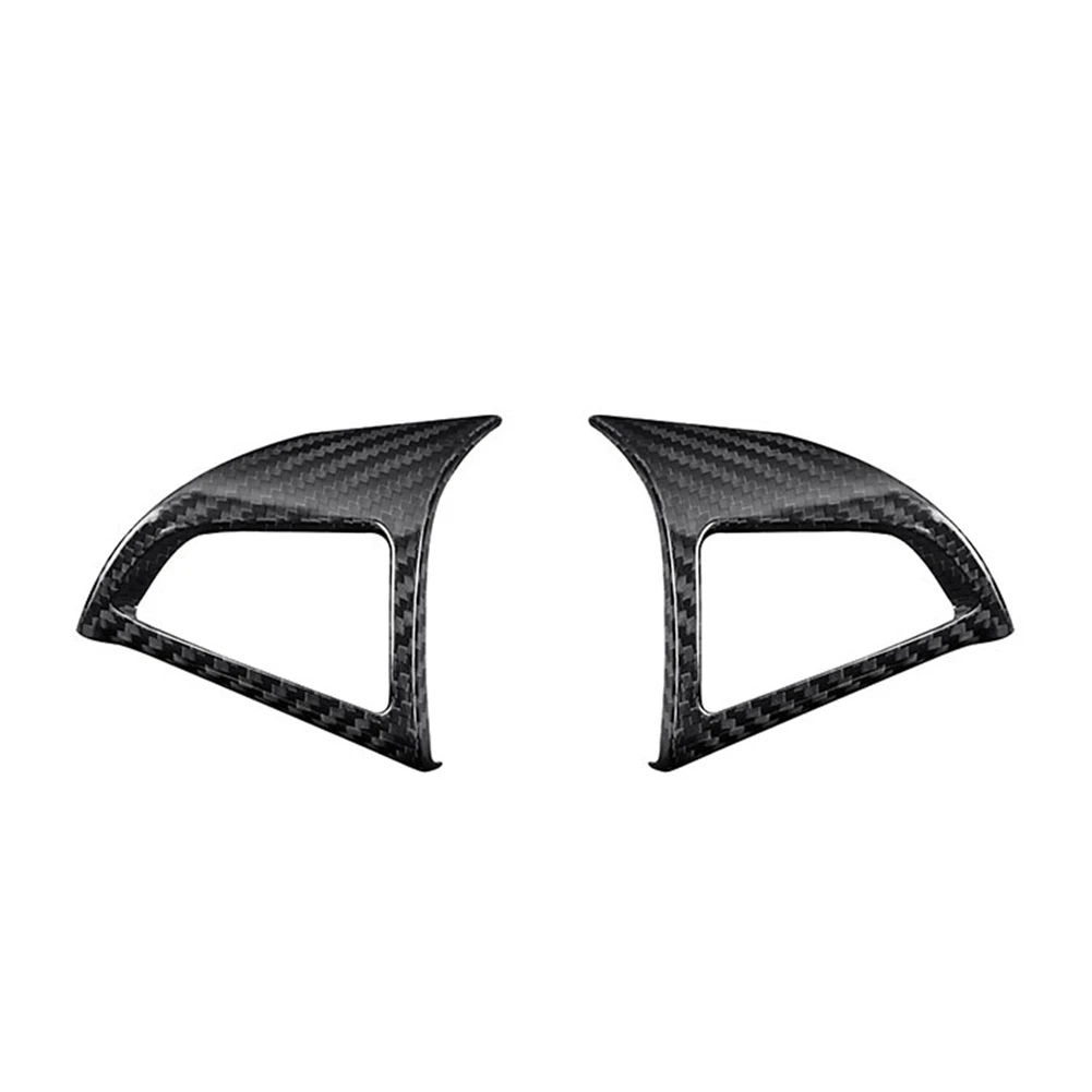 

2Pcs Car Carbon Fiber Steering Wheel Button Panel Cover Trim Decoration Frame Sticker for Chevrolet Camaro 2012-2015